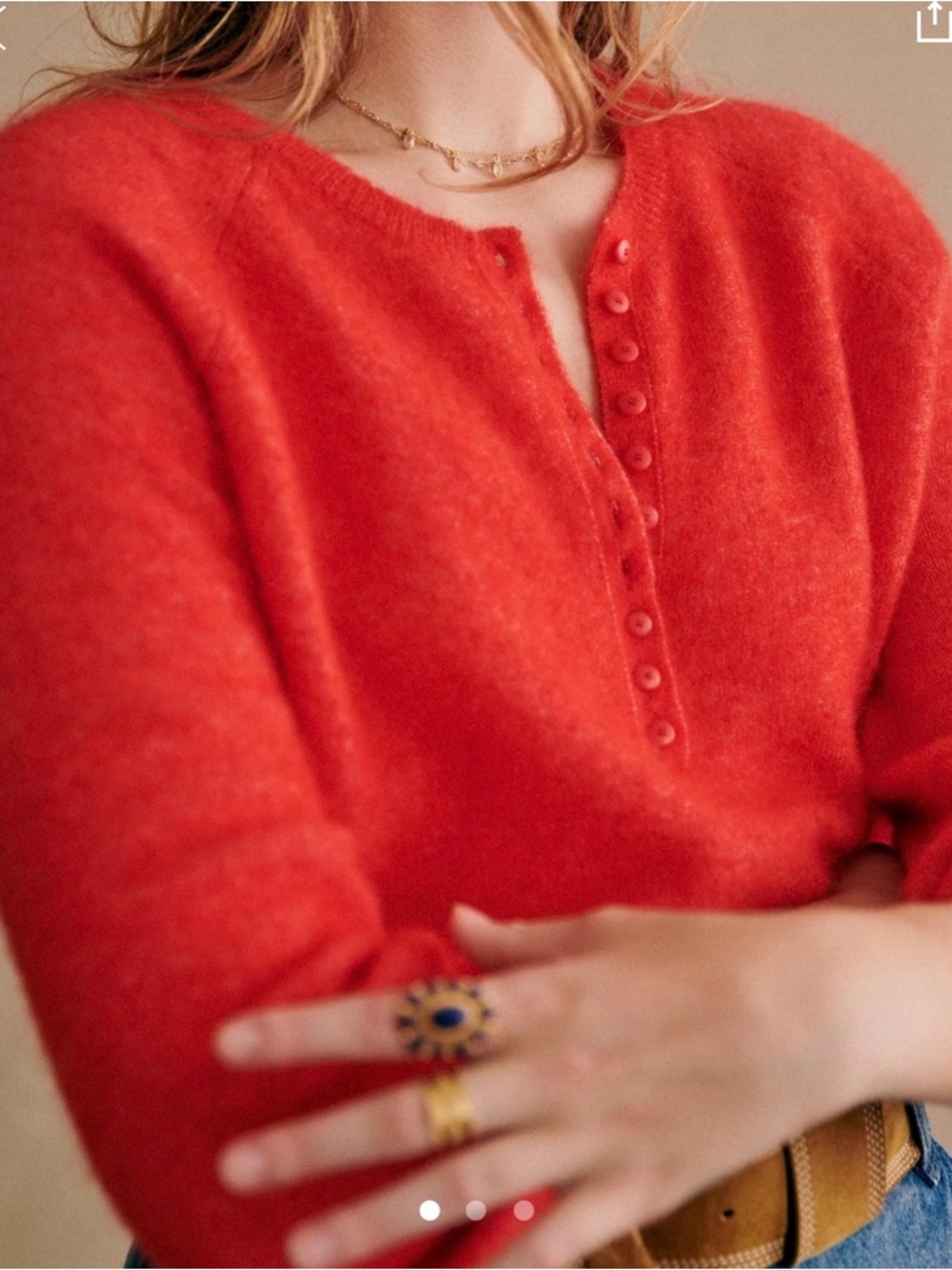 Sezane Léon Jumper - Red - Size M - Picture 2 of 8